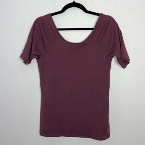 Anthropologie Postmark plum ribbed classic top